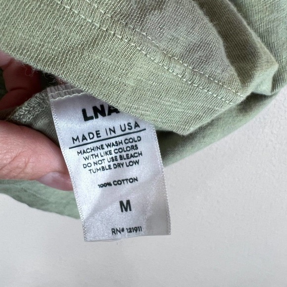 LNA Womens Garçon Tank Top Size Medium Green Tie Dye Sleeveless Crewneck Cropped - Picture 6 of 11